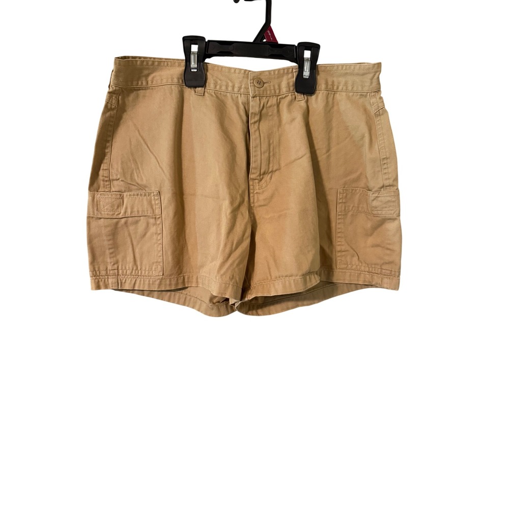 County Seat Womens Khaki Cotton Cargo Shorts Tan Utility Size 11/12 Vintage